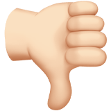 Apple design of the thumbs down: light skin tone emoji verson:ios 16.4