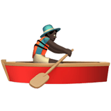 Apple design of the man rowing boat: dark skin tone emoji verson:ios 16.4