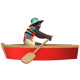 Apple design of the man rowing boat: dark skin tone emoji verson:ios 16.4