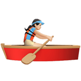 Apple design of the woman rowing boat: light skin tone emoji verson:ios 16.4