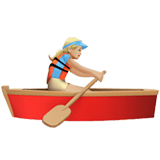 Apple design of the woman rowing boat: medium-light skin tone emoji verson:ios 16.4