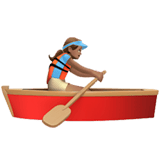 Apple design of the woman rowing boat: medium skin tone emoji verson:ios 16.4
