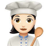 Apple design of the woman cook: light skin tone emoji verson:ios 16.4