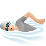 Apple design of the person swimming: light skin tone emoji verson:ios 16.4