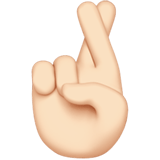 Apple design of the crossed fingers: light skin tone emoji verson:ios 16.4