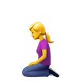 Apple design of the woman kneeling emoji verson:ios 16.4