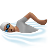 Apple design of the person swimming: medium skin tone emoji verson:ios 16.4