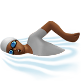 Apple design of the person swimming: medium-dark skin tone emoji verson:ios 16.4