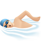 Apple design of the man swimming: light skin tone emoji verson:ios 16.4