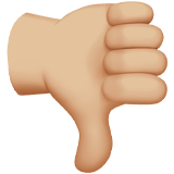 Apple design of the thumbs down: medium-light skin tone emoji verson:ios 16.4