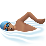 Apple design of the man swimming: medium skin tone emoji verson:ios 16.4