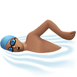 Apple design of the man swimming: medium skin tone emoji verson:ios 16.4