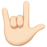 Apple design of the love-you gesture: light skin tone emoji verson:ios 16.4