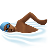 Apple design of the man swimming: medium-dark skin tone emoji verson:ios 16.4