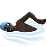 Apple design of the man swimming: dark skin tone emoji verson:ios 16.4