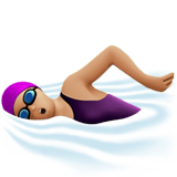 Apple design of the woman swimming: medium-light skin tone emoji verson:ios 16.4