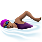 Apple design of the woman swimming: medium skin tone emoji verson:ios 16.4