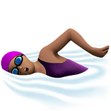 Apple design of the woman swimming: medium skin tone emoji verson:ios 16.4