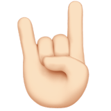 Apple design of the sign of the horns: light skin tone emoji verson:ios 16.4