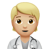 Apple design of the health worker: medium-light skin tone emoji verson:ios 16.4