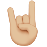 Apple design of the sign of the horns: medium-light skin tone emoji verson:ios 16.4