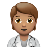 Apple design of the health worker: medium skin tone emoji verson:ios 16.4