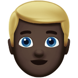 Apple design of the man: dark skin tone blond hair emoji verson:ios 16.4