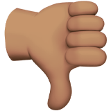 Apple design of the thumbs down: medium skin tone emoji verson:ios 16.4