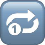 Apple design of the repeat single button emoji verson:ios 16.4