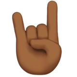 Apple design of the sign of the horns: medium-dark skin tone emoji verson:ios 16.4