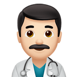 Apple design of the man health worker: light skin tone emoji verson:ios 16.4