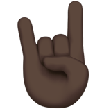 Apple design of the sign of the horns: dark skin tone emoji verson:ios 16.4