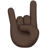 Apple design of the sign of the horns: dark skin tone emoji verson:ios 16.4