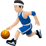 Apple design of the man bouncing ball: light skin tone emoji verson:ios 16.4