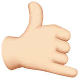Apple design of the call me hand: light skin tone emoji verson:ios 16.4