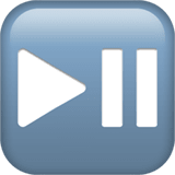 Apple design of the play or pause button emoji verson:ios 16.4
