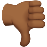 Apple design of the thumbs down: medium-dark skin tone emoji verson:ios 16.4