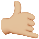 Apple design of the call me hand: medium-light skin tone emoji verson:ios 16.4
