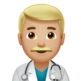 Apple design of the man health worker: medium-light skin tone emoji verson:ios 16.4