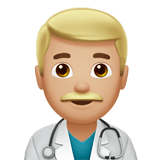 Apple design of the man health worker: medium-light skin tone emoji verson:ios 16.4