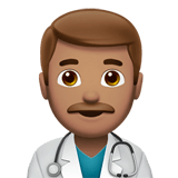 Apple design of the man health worker: medium skin tone emoji verson:ios 16.4