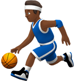 Apple design of the man bouncing ball: medium-dark skin tone emoji verson:ios 16.4