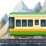 Apple design of the mountain railway emoji verson:ios 16.4