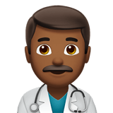 Apple design of the man health worker: medium-dark skin tone emoji verson:ios 16.4