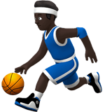 Apple design of the man bouncing ball: dark skin tone emoji verson:ios 16.4