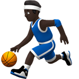 Apple design of the man bouncing ball: dark skin tone emoji verson:ios 16.4