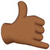 Apple design of the call me hand: medium-dark skin tone emoji verson:ios 16.4