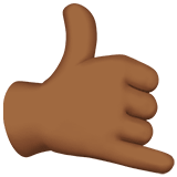 Apple design of the call me hand: medium-dark skin tone emoji verson:ios 16.4