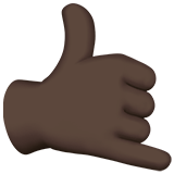 Apple design of the call me hand: dark skin tone emoji verson:ios 16.4