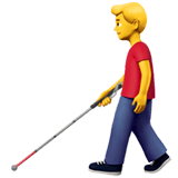Apple design of the man with white cane emoji verson:ios 16.4